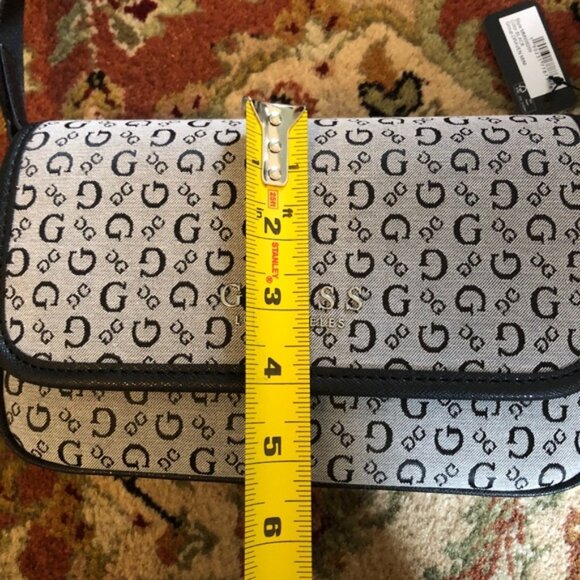 NWT GUESS Long Strap/Crossbody Handbag Logo Print Small/Medium Size - Picture 14 of 15